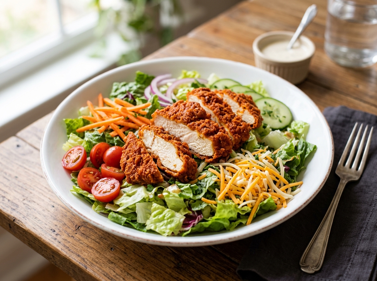 Garden Salad with Spicy Chicken